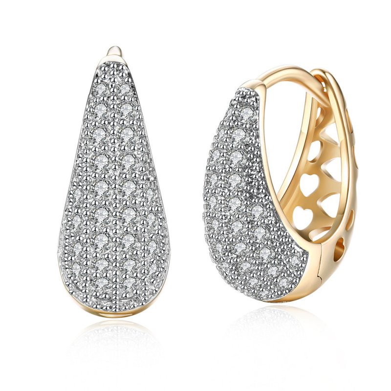 Women's Fashion K Gold Diamond Earrings-Jewearrings