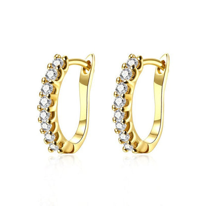 Women's Fashion K Gold Diamond Earrings-Jewearrings