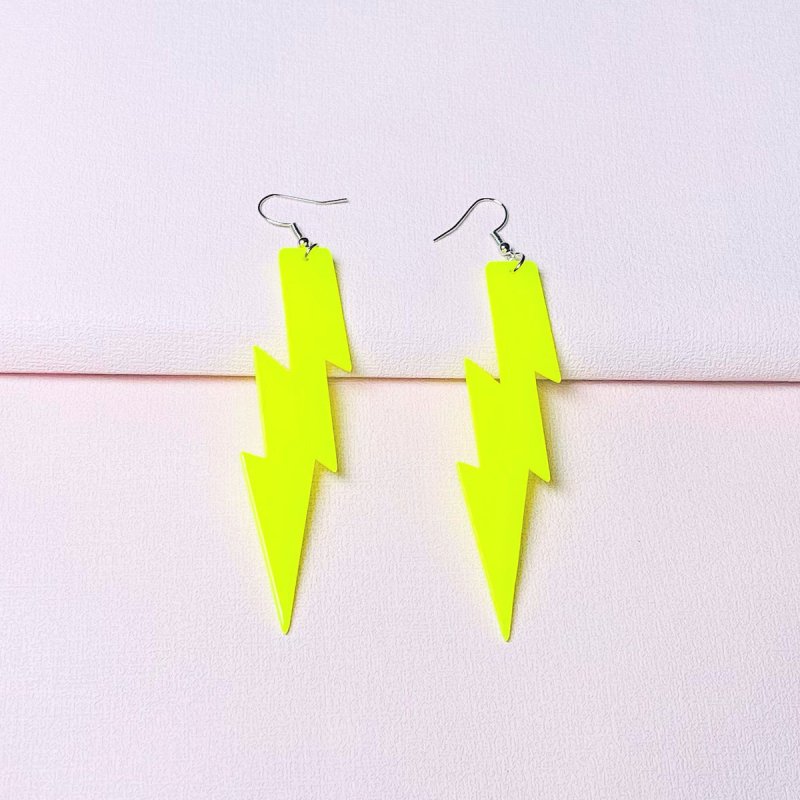 Women's Fashion Lightning Bolt Shape Acrylic Earrings-Jewearrings