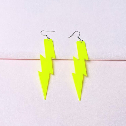 Women's Fashion Lightning Bolt Shape Acrylic Earrings-Jewearrings