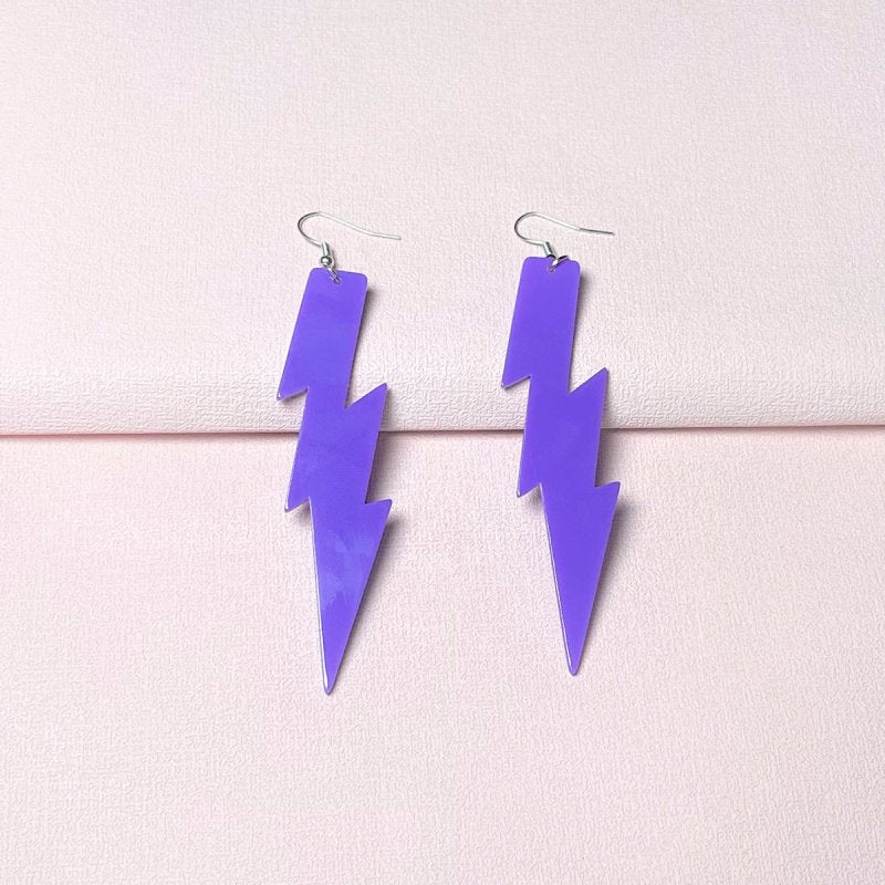 Women's Fashion Lightning Bolt Shape Acrylic Earrings-Jewearrings