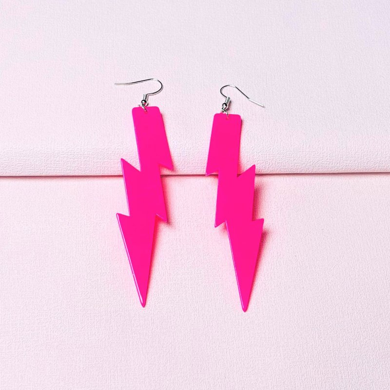 Women's Fashion Lightning Bolt Shape Acrylic Earrings-Jewearrings