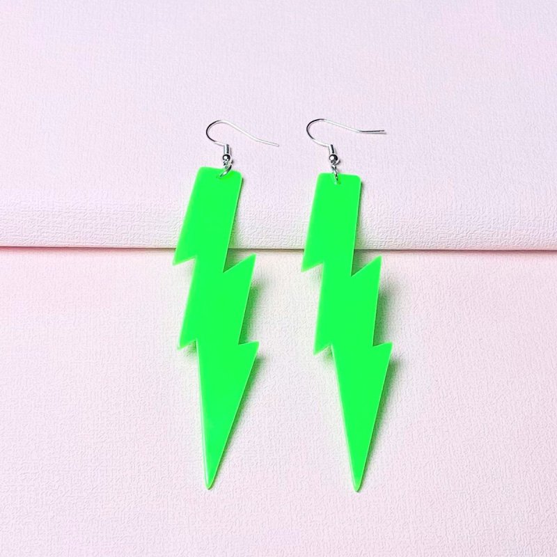 Women's Fashion Lightning Bolt Shape Acrylic Earrings-Jewearrings