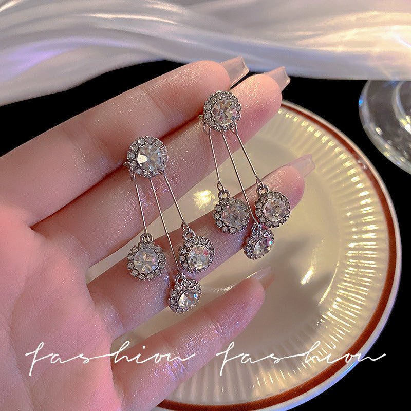 Women's Fashion Silver Needle Long Fringe Earrings-Jewearrings