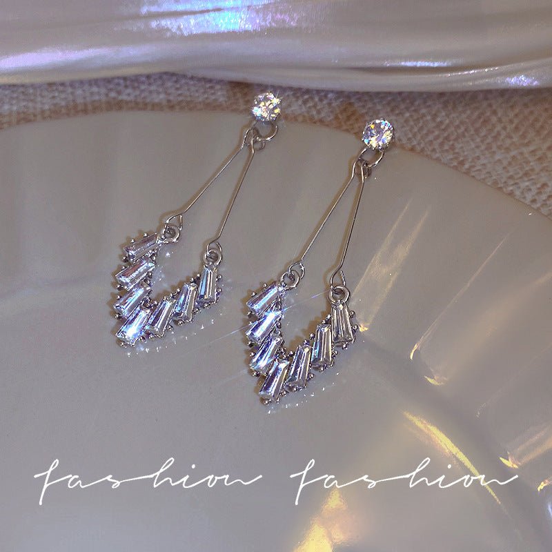 Women's Fashion Silver Needle Long Fringe Earrings-Jewearrings