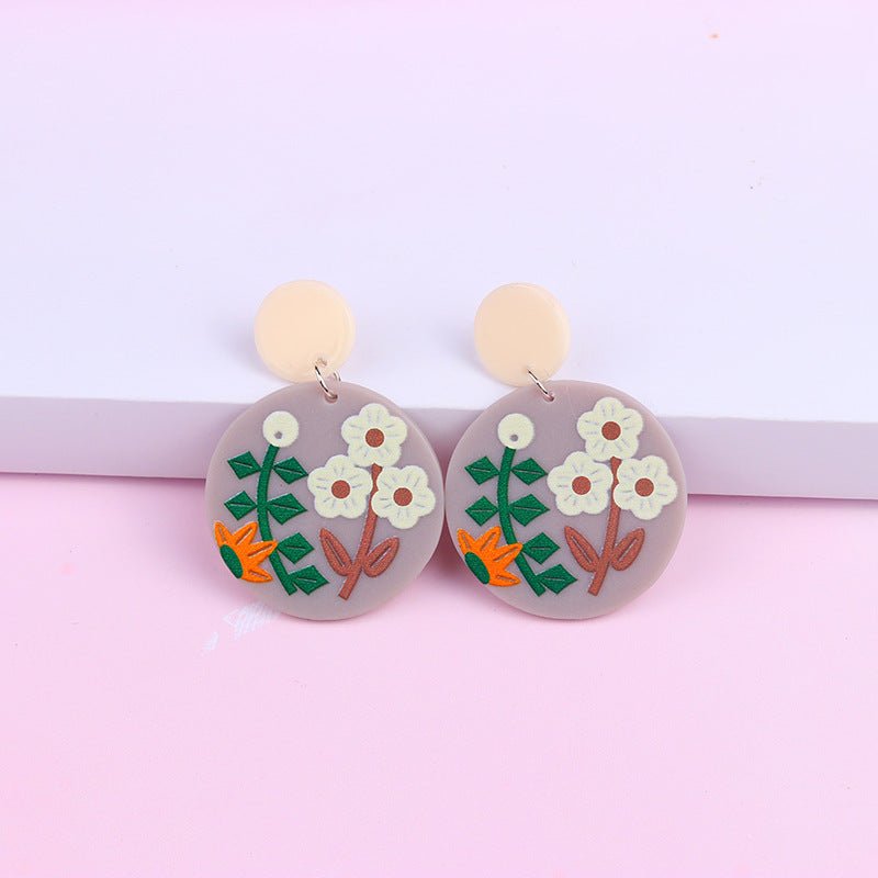 Women's Fashion Simple Acrylic Earrings-Jewearrings