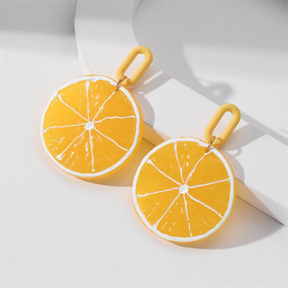 Women's Fashion Simple Acrylic Plate Fruit Shape Earrings-Jewearrings