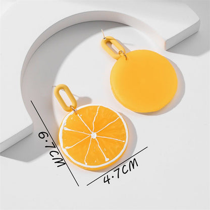 Women's Fashion Simple Acrylic Plate Fruit Shape Earrings-Jewearrings