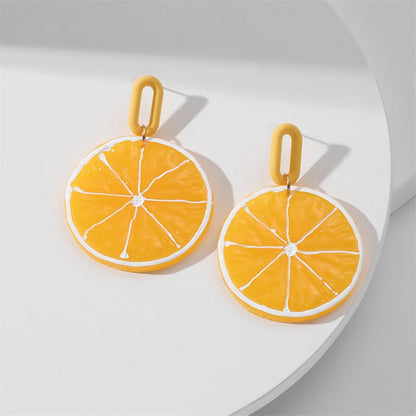 Women's Fashion Simple Acrylic Plate Fruit Shape Earrings-Jewearrings