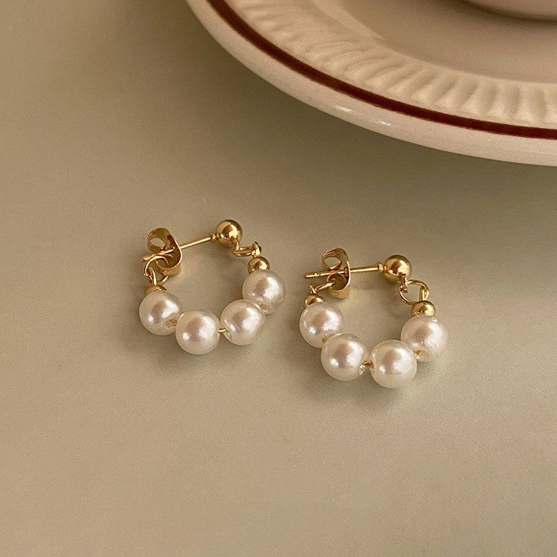 Women's Fashion Simple Baroque Pearl Earrings-Jewearrings