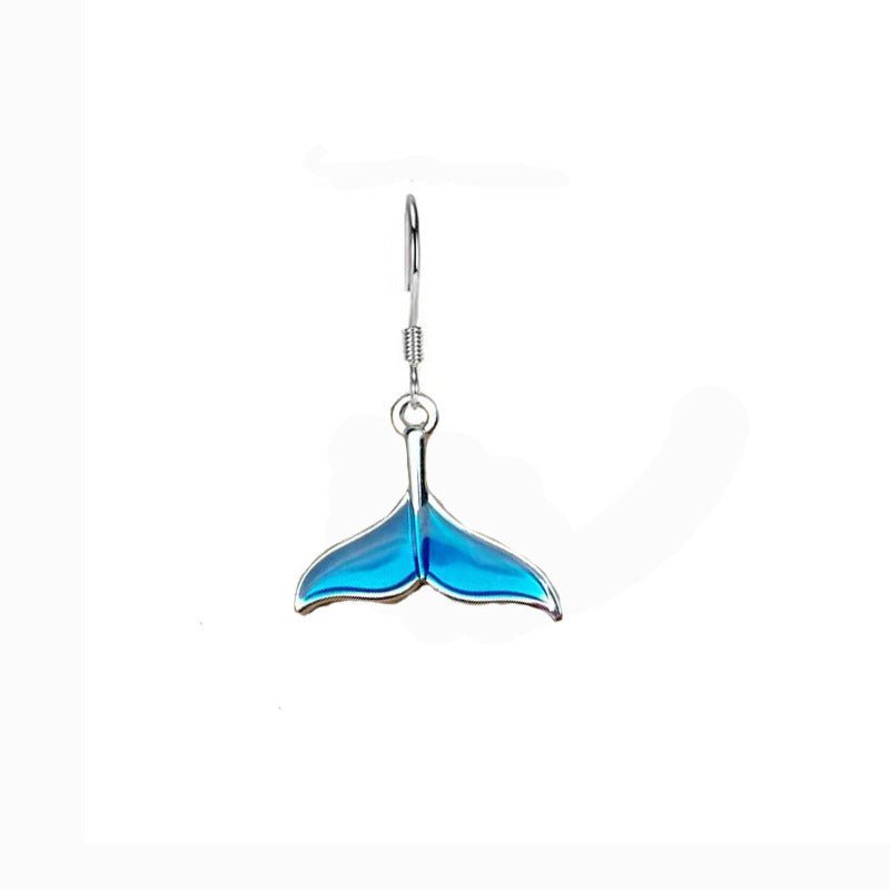 Women's Fashion Simple Blue Ocean Whale Earrings-Jewearrings