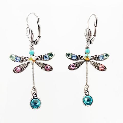 Women's Fashion Simple Color Diamond Dragonfly Earrings-Jewearrings