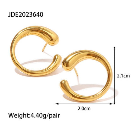 Women's Fashion Simple Gold-plated White Diamond Pearl Stud Earrings-Jewearrings