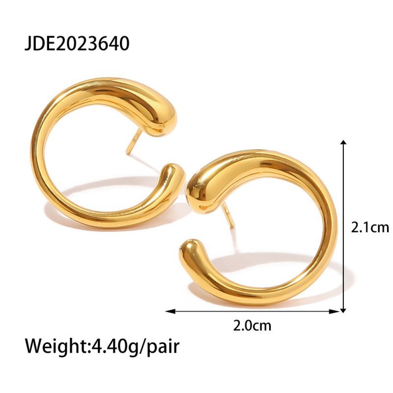 Women's Fashion Simple Gold-plated White Diamond Pearl Stud Earrings-Jewearrings