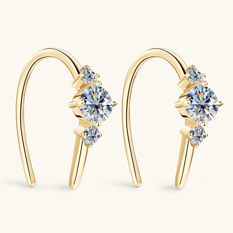 Women's Fashion Sterling Silver Bling Diamond Earrings-Jewearrings