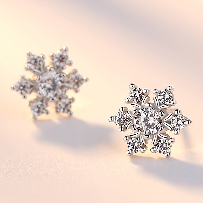 Women's Fashion Zircon Flower Stud Earrings-Jewearrings