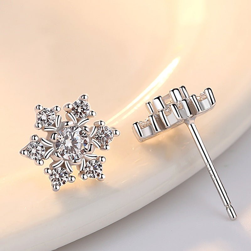 Women's Fashion Zircon Flower Stud Earrings-Jewearrings