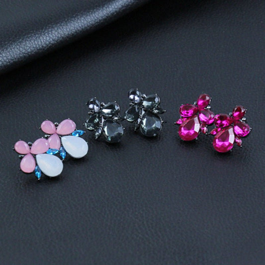 Women's Flower Shaped Stud Earrings Alloy Glass-Jewearrings