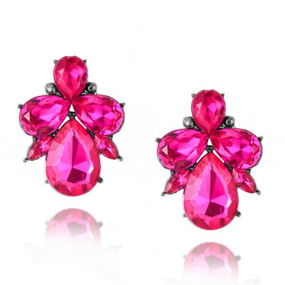 Women's Flower Shaped Stud Earrings Alloy Glass-Jewearrings