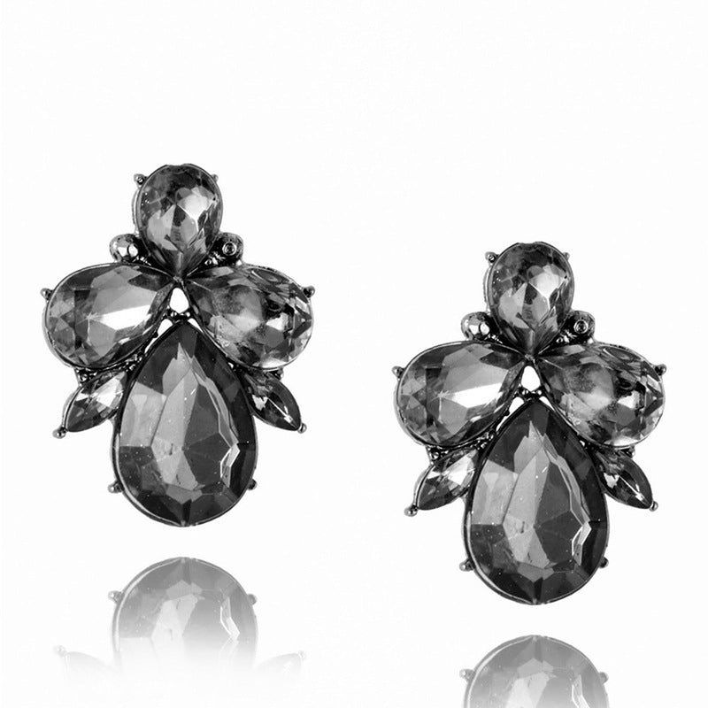 Women's Flower Shaped Stud Earrings Alloy Glass-Jewearrings