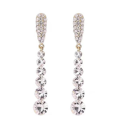 Women's Full Diamond Water Drop Earrings-Jewearrings