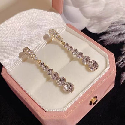 Women's Full Diamond Water Drop Earrings-Jewearrings