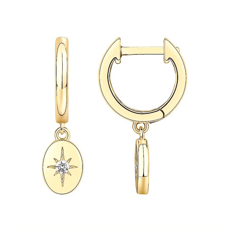 Women's Geometric Diamond Pearl Lock Earrings-Jewearrings