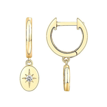 Women's Geometric Diamond Pearl Lock Earrings-Jewearrings