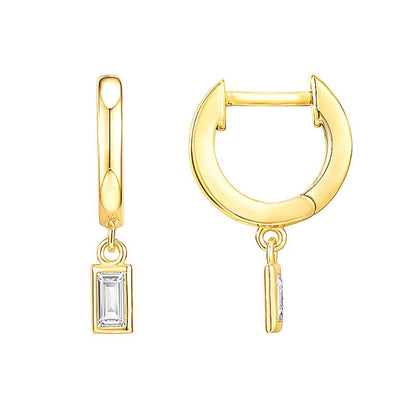 Women's Geometric Diamond Pearl Lock Earrings-Jewearrings