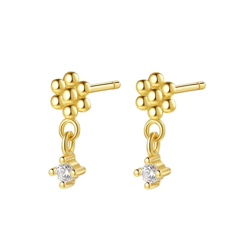 Women's Geometric Matching Diamond Stud Earrings-Jewearrings