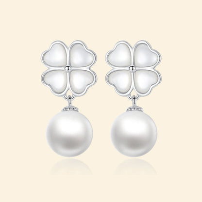 Women's Graceful And Fashionable Sterling Silver Imitation Pearl Shell Pearl Earrings-Jewearrings