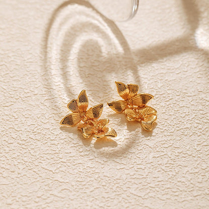 Women's Irregular Flower Retro Stud Earrings-Jewearrings