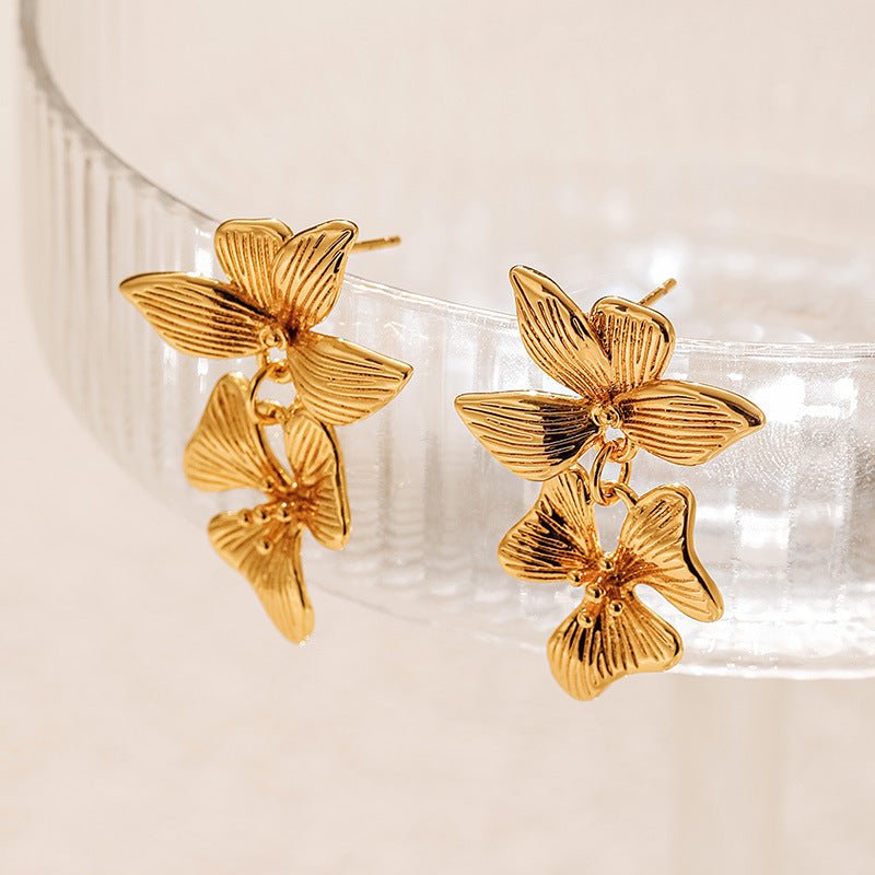 Women's Irregular Flower Retro Stud Earrings-Jewearrings