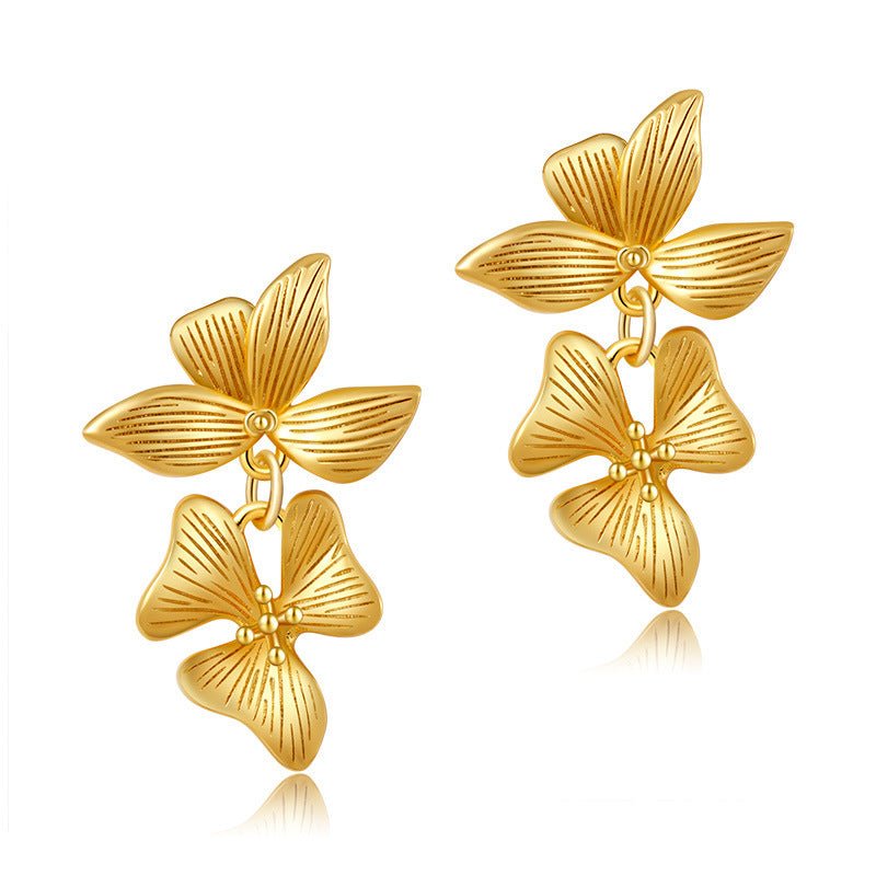 Women's Irregular Flower Retro Stud Earrings-Jewearrings