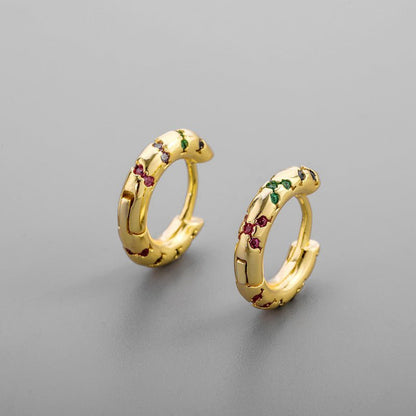 Women's Korean-style Diamond-embedded Gold-plated Ins Internet-famous Versatile Earrings-Jewearrings