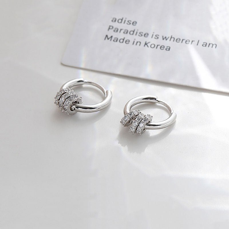 Women's Korean-style Diamond-embedded Gold-plated Ins Internet-famous Versatile Earrings-Jewearrings