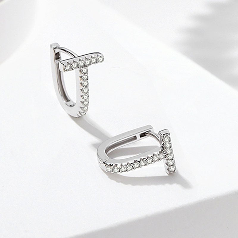 Women's Korean-style Diamond-embedded Gold-plated Ins Internet-famous Versatile Earrings-Jewearrings