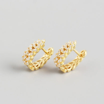 Women's Korean-style Diamond-embedded Gold-plated Ins Internet-famous Versatile Earrings-Jewearrings