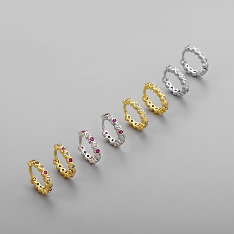 Women's Korean-style Diamond-embedded Gold-plated Ins Internet-famous Versatile Earrings-Jewearrings