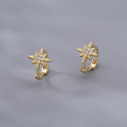 Women's Korean-style Diamond-embedded Gold-plated Ins Internet-famous Versatile Earrings-Jewearrings