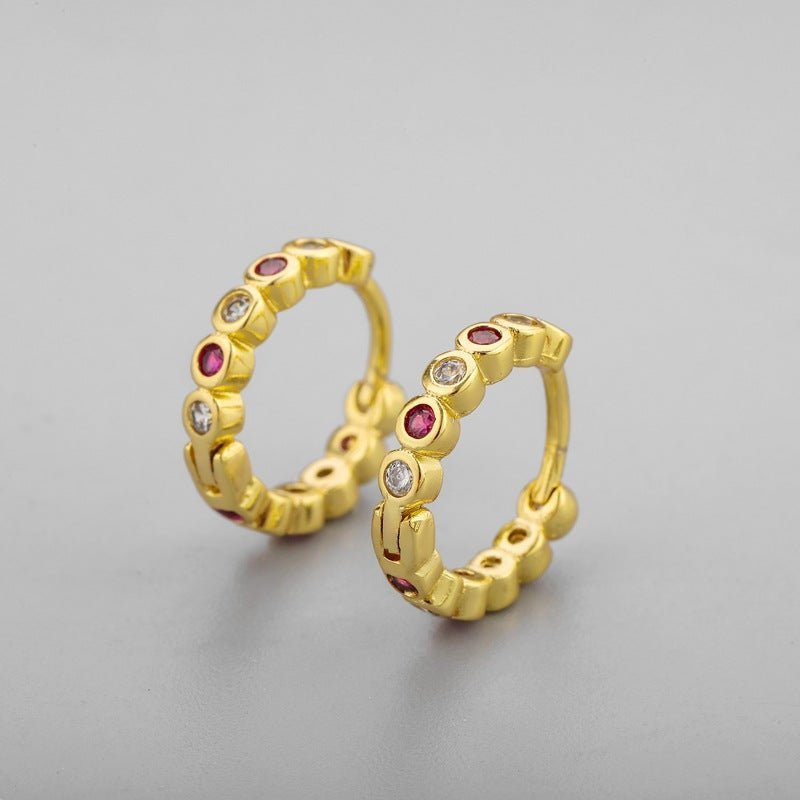 Women's Korean-style Diamond-embedded Gold-plated Ins Internet-famous Versatile Earrings-Jewearrings