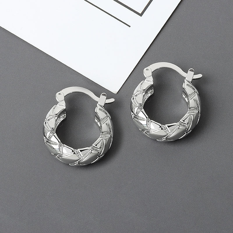 Women's Korean-style Diamond-embedded Gold-plated Ins Internet-famous Versatile Earrings-Jewearrings