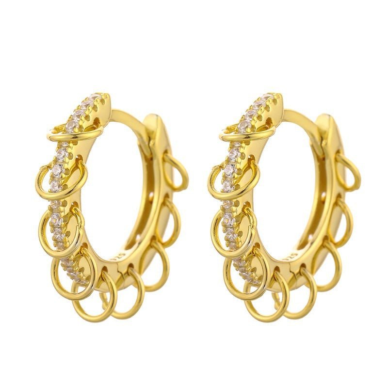 Women's Korean-style Diamond-embedded Gold-plated Ins Internet-famous Versatile Earrings-Jewearrings