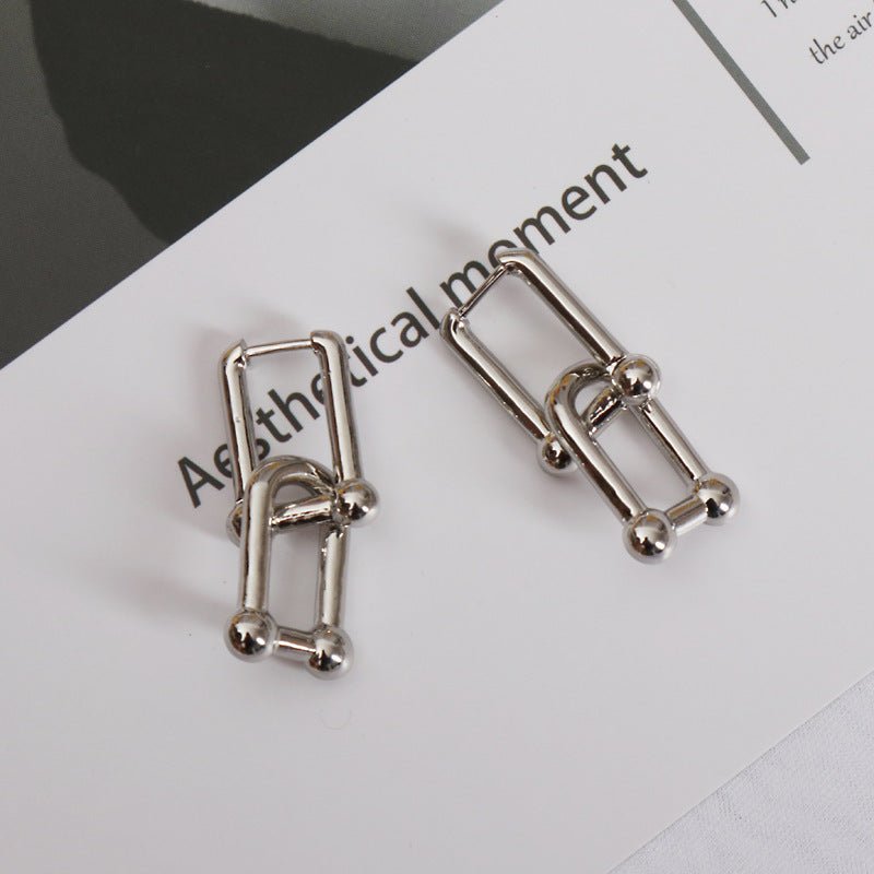 Women's Korean-style Diamond-embedded Gold-plated Ins Internet-famous Versatile Earrings-Jewearrings