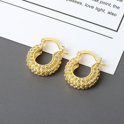 Women's Korean-style Diamond-embedded Gold-plated Ins Internet-famous Versatile Earrings-Jewearrings