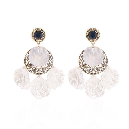 Women's Long Imitation Shell Tassel Earrings-Jewearrings