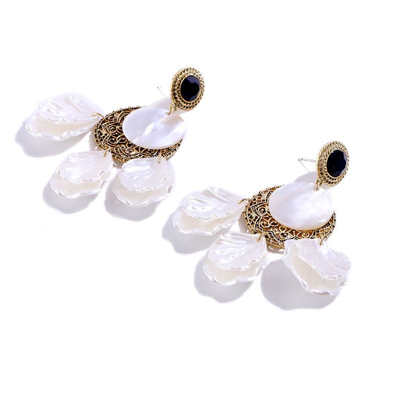 Women's Long Imitation Shell Tassel Earrings-Jewearrings