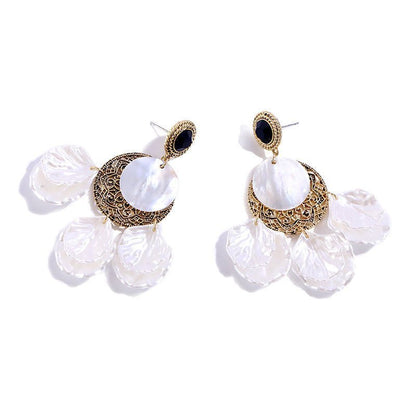 Women's Long Imitation Shell Tassel Earrings-Jewearrings