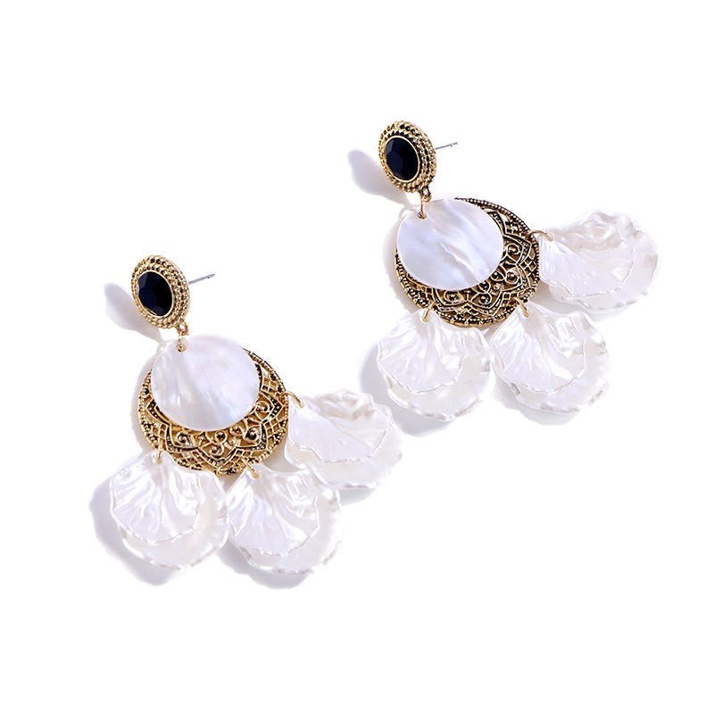 Women's Long Imitation Shell Tassel Earrings-Jewearrings