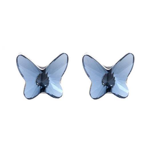 Women's Luxury Simple Butterfly Blue Crystal Earrings-Jewearrings